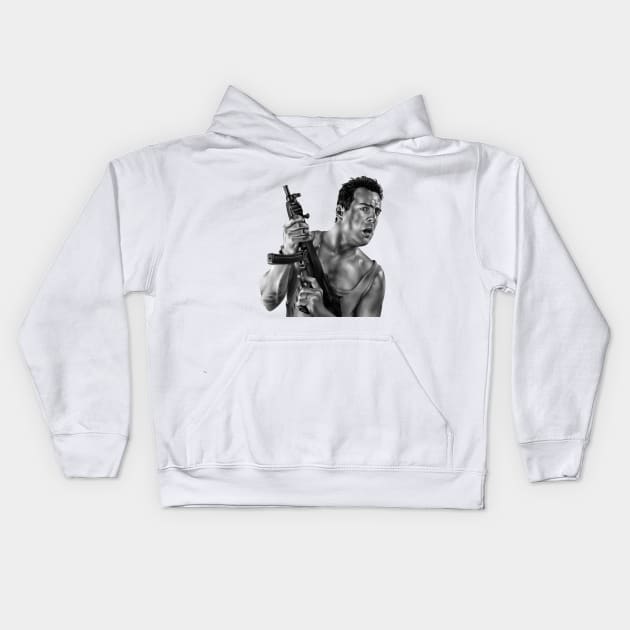 Bruce Willis Kids Hoodie by Betafoin